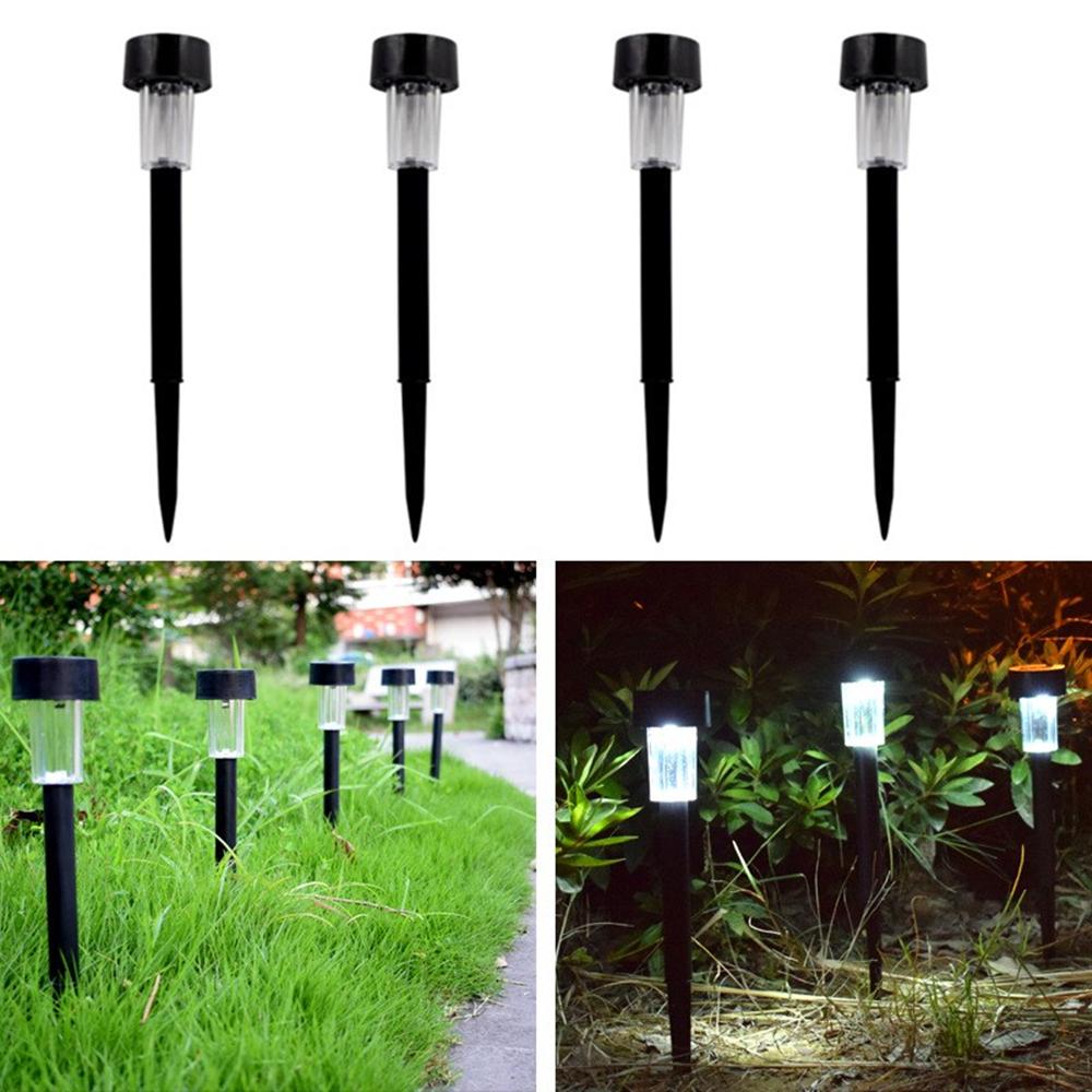 4 шт. светодиодных солнечных уличных и садовых светодиодных светильников для дорожек, черная отделка